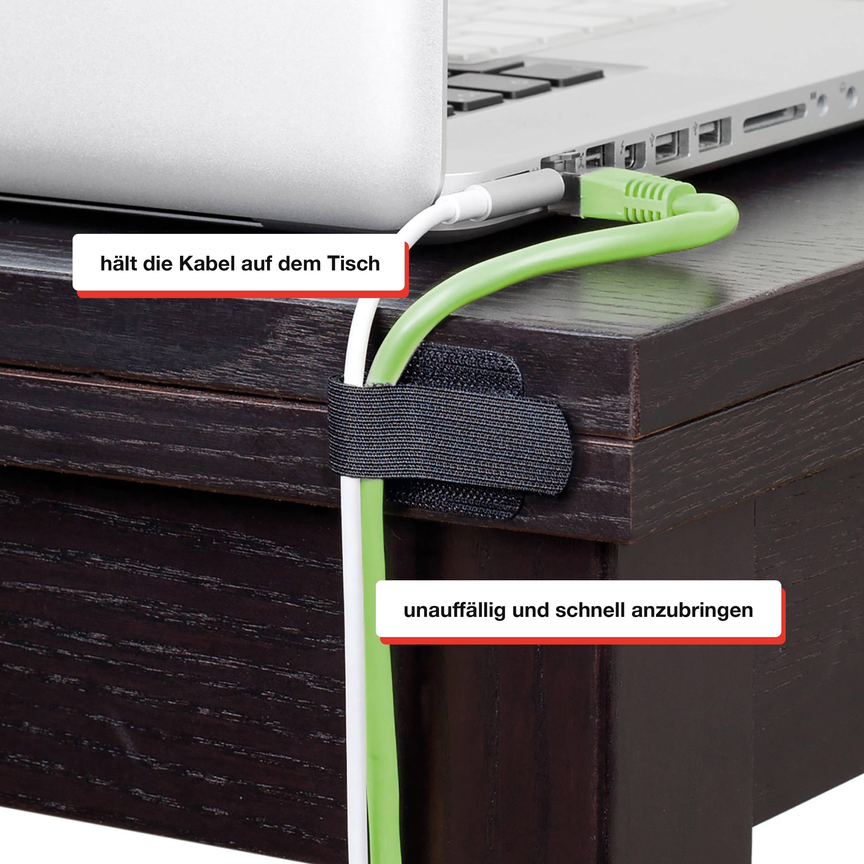 LABEL THE CABLE - Wholesale Cord Holder - LTC WALL STRAPS (50 Pcs - Black)3