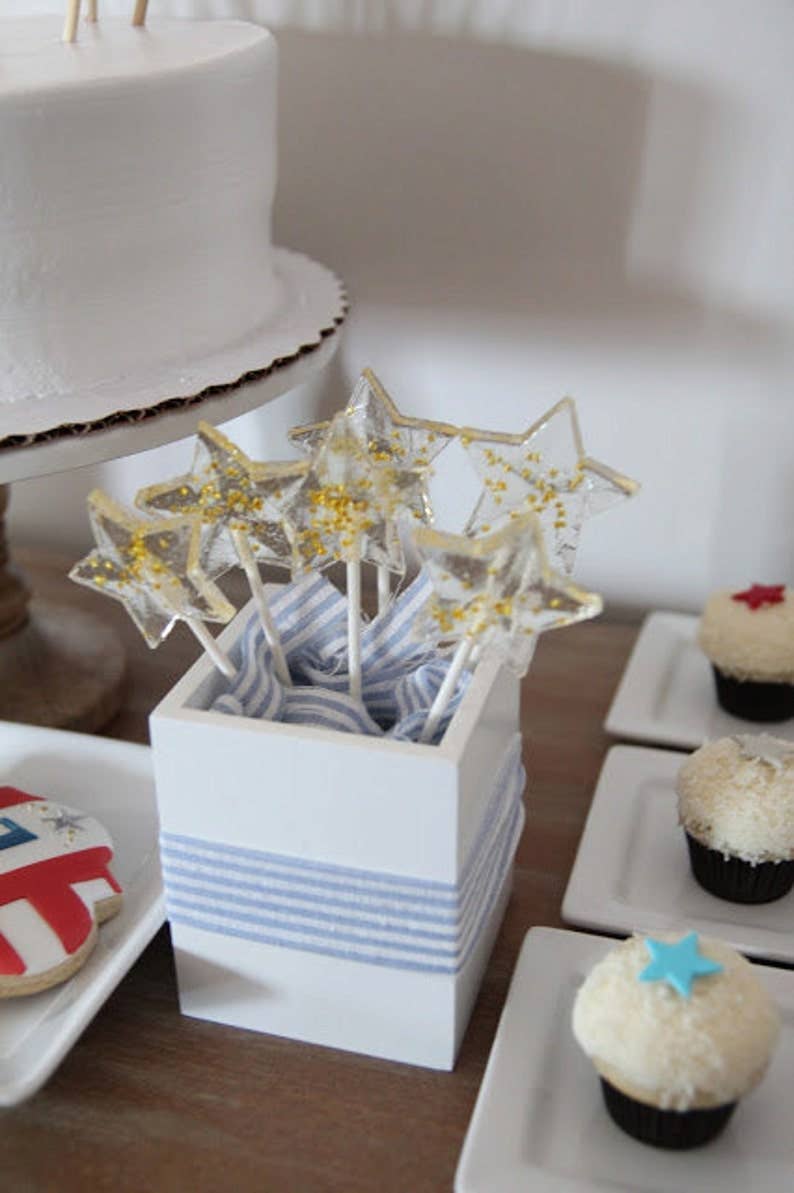 Lollipops by Candied Cakes - Wholesale Lollipop - STAR LOLLIPOPS with EDIBLE GOLD STARS