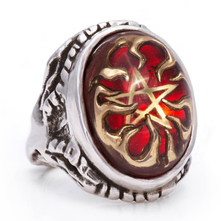 Red Ring of Fire Angel Heart Ring for wholesale by Alex Streeter