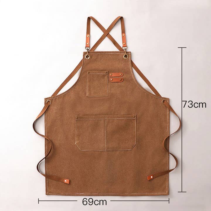 ACCITY - Wholesale Apron - Custom Cotton Canvas Kitchen Apron for Women_CWMM6623