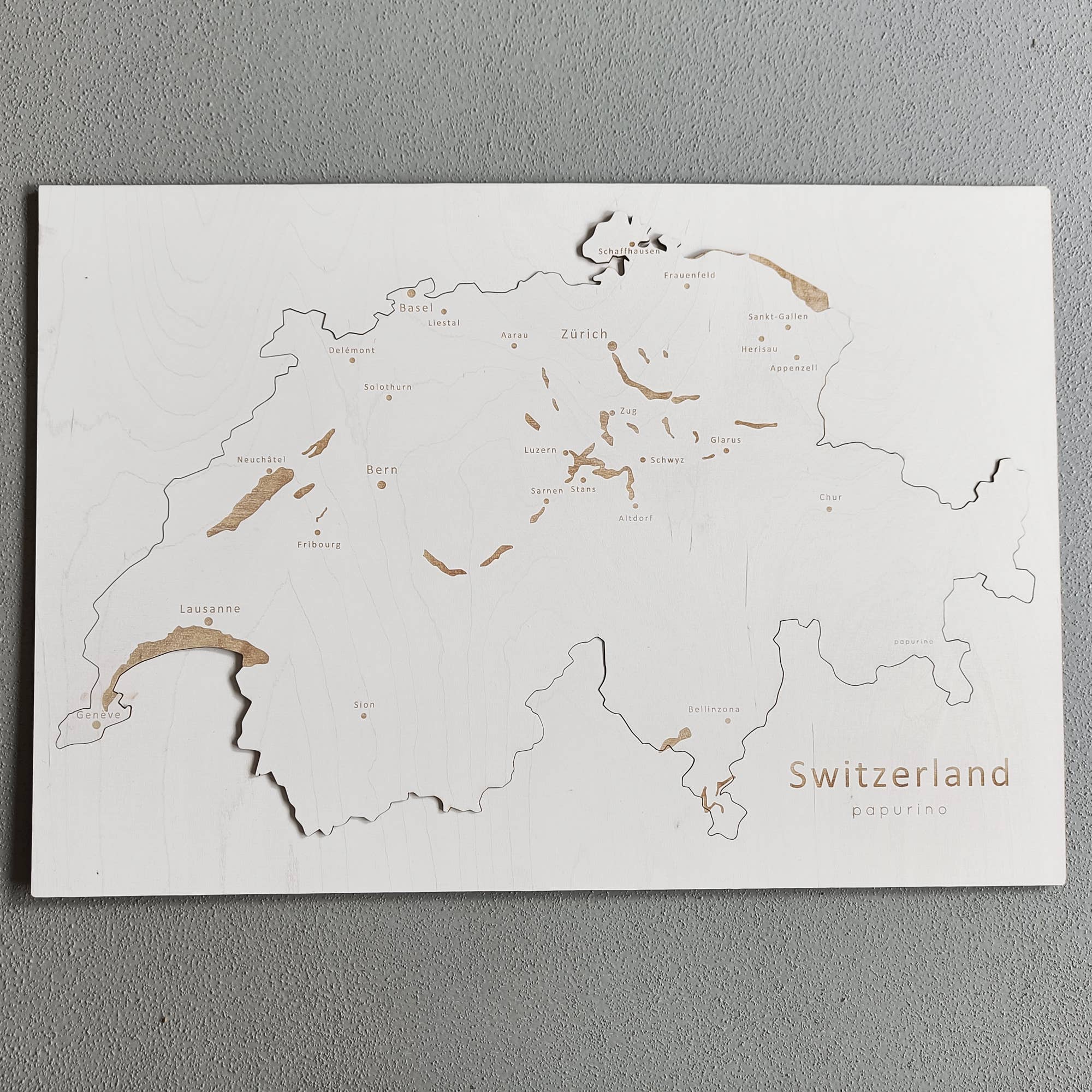 Papurino - Wholesale Map - Wooden Map of Switzerland0