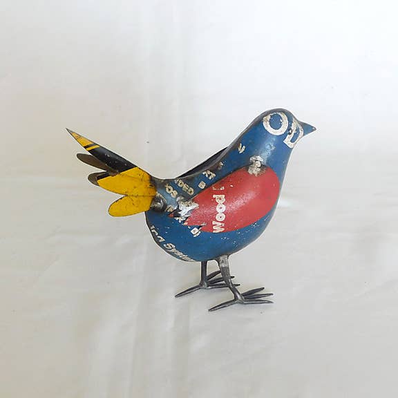 Everyday Artifact - Wholesale Sculpture - Bluebird Bird Recycled Metal Animal4
