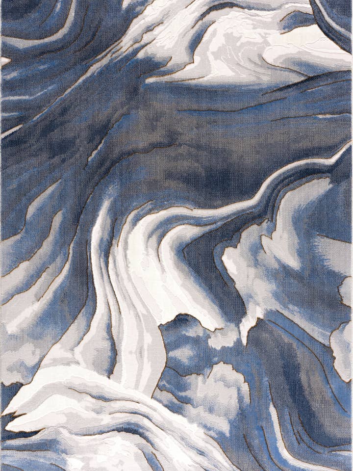 Abani Rugs Regal Blue Grey Sand Wave Pattern Area Rug for wholesale by Abani Rugs