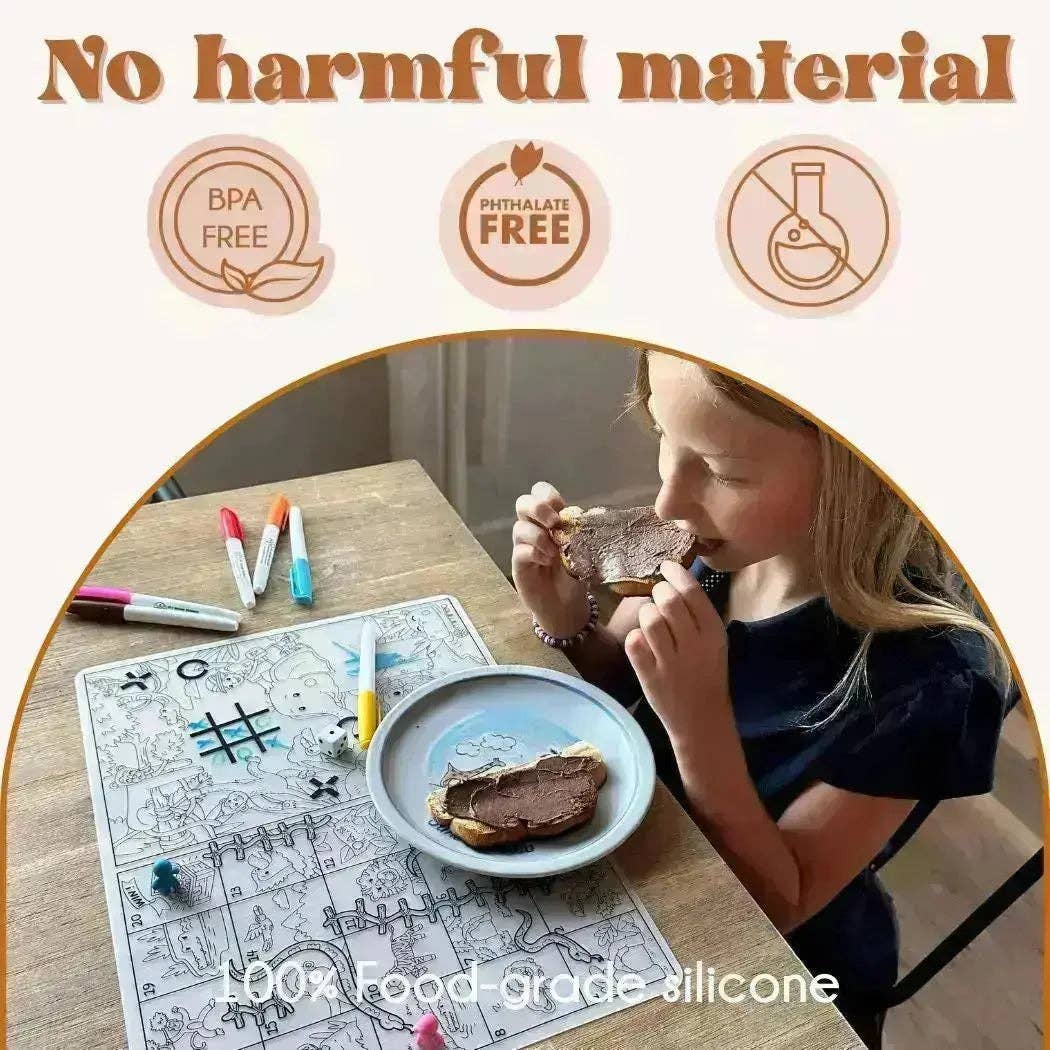 Miminoo – wholesale Colouring mat – Child & baby – Silicone Reusable Coloring Mat & Markers Set - Wonderland7