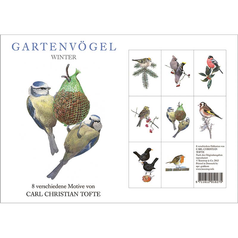 Koustrupco - Wholesale Everyday Greeting Card - Cardfolder Gartenvögel Winter - 8 cards w/envelopes (german)3