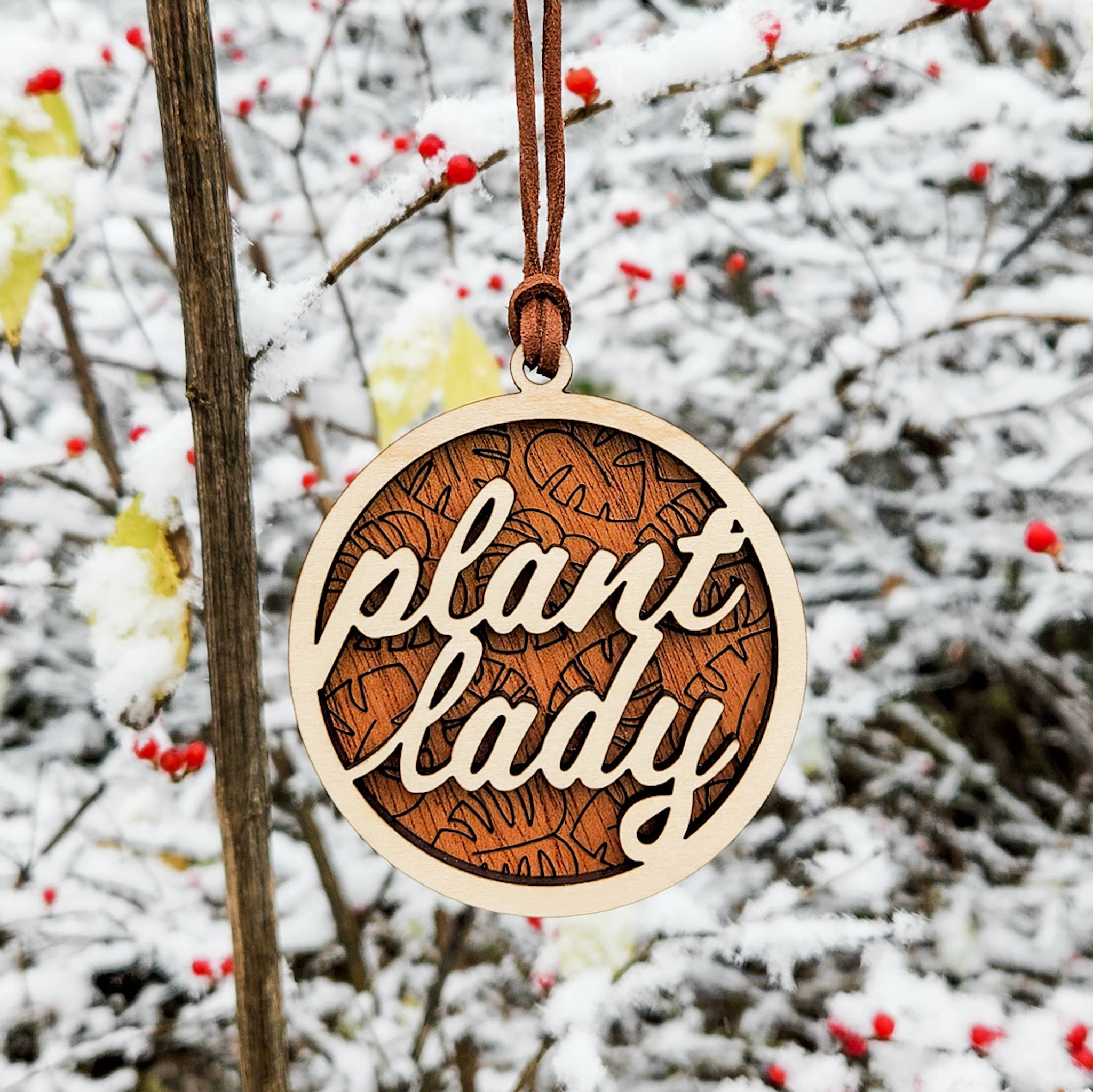 Leaf & Node - Vente Objets de décoration - Décoration de Noël Plant Lady, Lover, Dad, en bois stratifié2