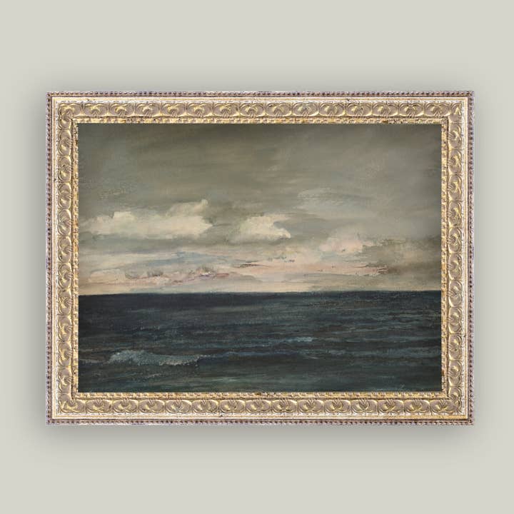 Petal Lane Home - Vendita all'ingrosso Set di decorazioni da parete - Arte antica incorniciata con vista sull'oceano1