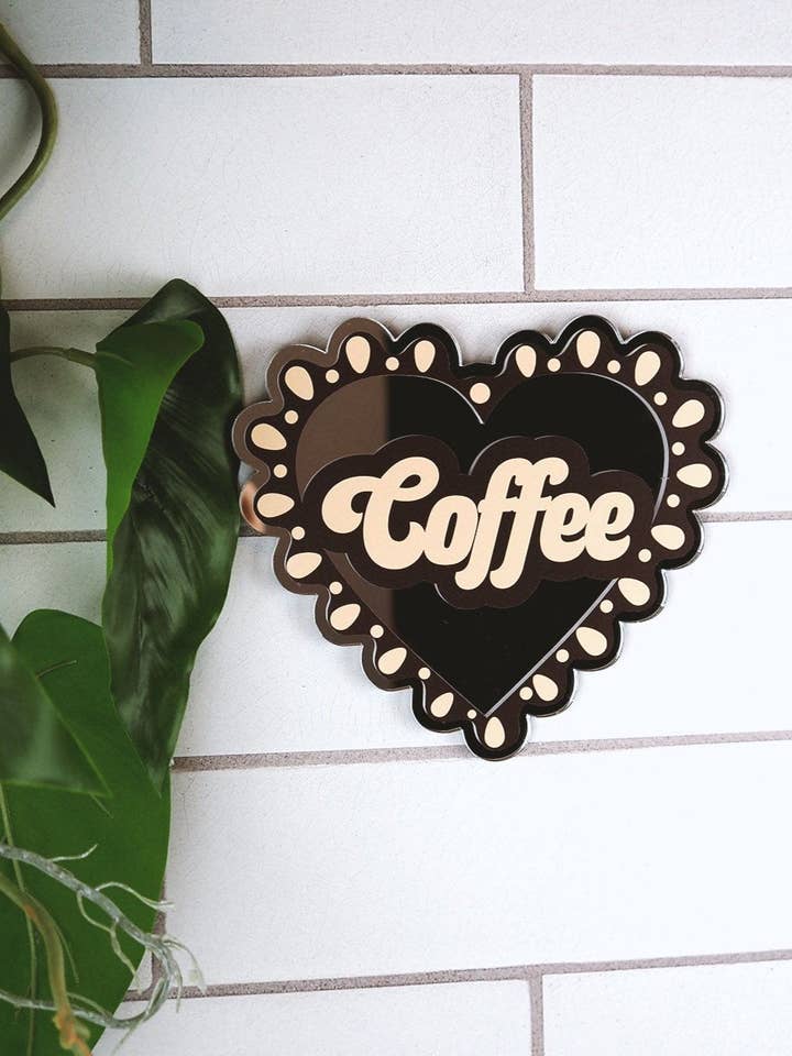 I Heart Coffee Mirror for wholesale by Printed Weird