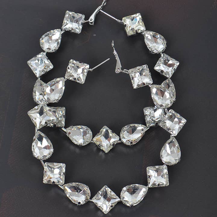 3AM BY H&D ACCESSORIES - Venta al por mayor Pendientes de aro - Aros con múltiples diamantes de imitación