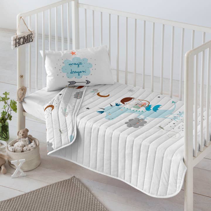 NATURALS HOME – Großhandel Steppdecke – Kinder & Baby – REVERSIBLE BOUTI-BETTDECKE FÜR KINDERBETT HEI - MAGIC DRAGON