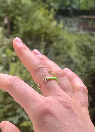 Wild & Free – Anel de cocktail/declaração por atacado – Anel de esmalte em formato de sapo4