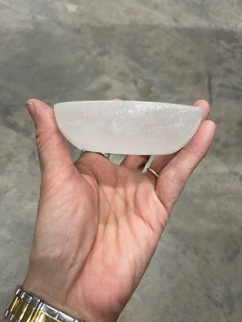 Casablanca Exports – wholesale Dekorativ tallrik/fat/skål – 10 cm selenitskål rund1