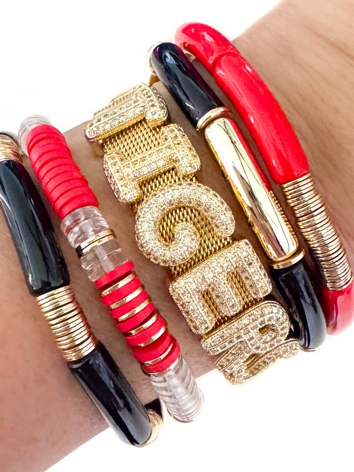 Game day Team Name Custom Word Bracelet and other Purchase Wholesale game day red. Free Returns & Net 60 Terms on Faire trending on Faire.