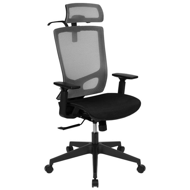 Ergonomic Gray/Black Mesh Synchro Office Chair for wholesale by Flash Furniture