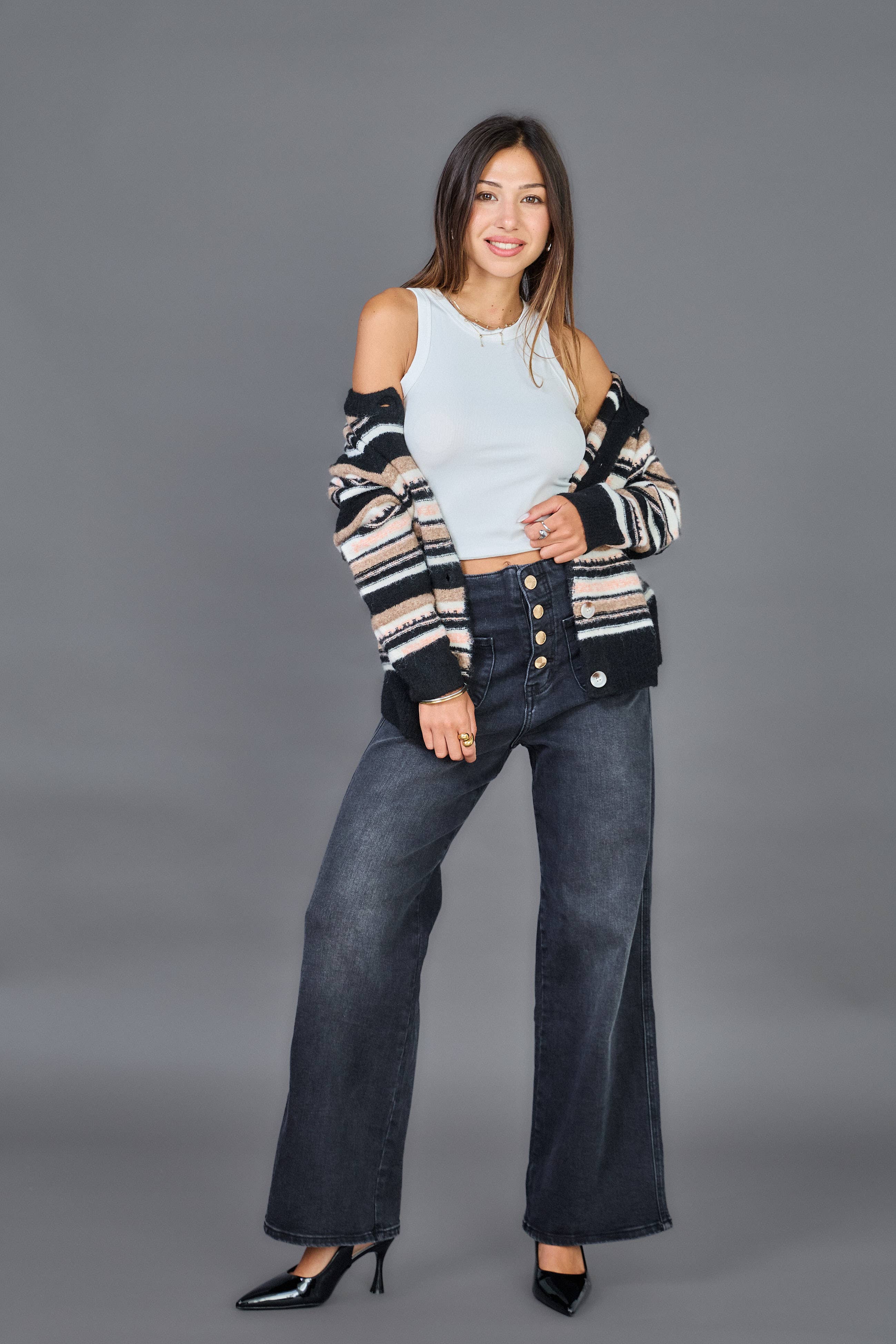 ANA & LUCY - Wholesale Jeans - Women's - Wide-Leg Jeans (Button Closure) "Audrey" - ANA & LUCY0