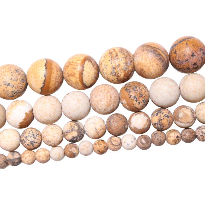 Jasper matt landscape bead wire A for wholesale by Foliesbijoux