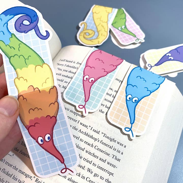 Worm on a String Magnetic Bookmark for wholesale by LompyArt