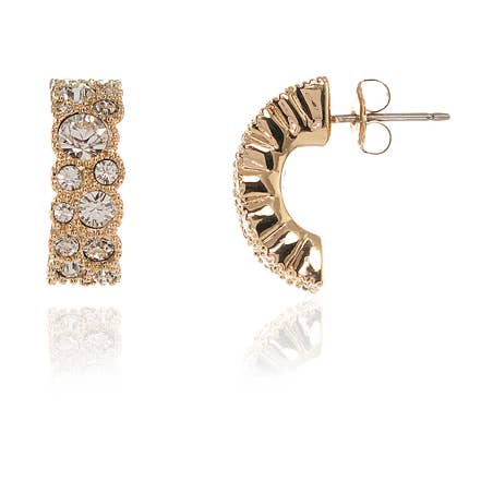 Orecchini Cachet Halia 15 mm placcati oro 18 carati per la vendita all'ingrosso da parte di Cachet London