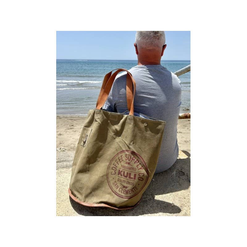 Casa Natura Design SL - Wholesale Beach Bag - Retro Beach Bag Rr40 Made from Recycled Military Canvas3
