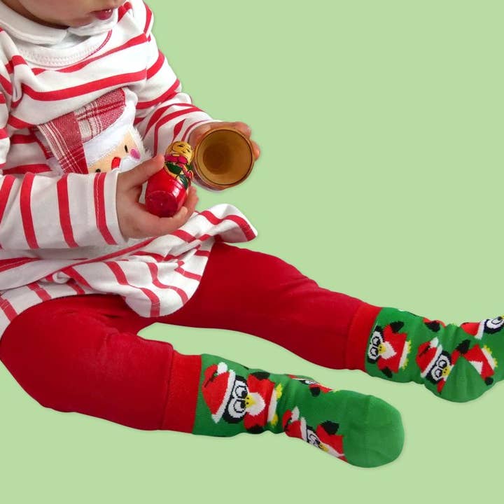 Haikon Hada (Calzame, Alster Komfort, Timoni) - Wholesale Holiday Stocking - Kids & Baby - Mini Santa Pingu. Christmas baby socks Unisex2