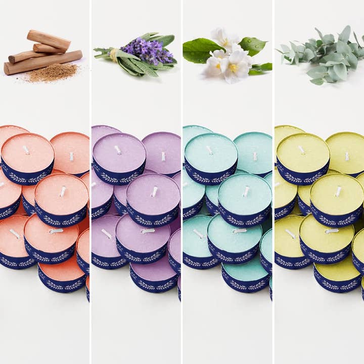 4 Fragrance 48 TeaLight Scented Candles Set - 5 Hrs Each - 1 for wholesale by GoGlocal