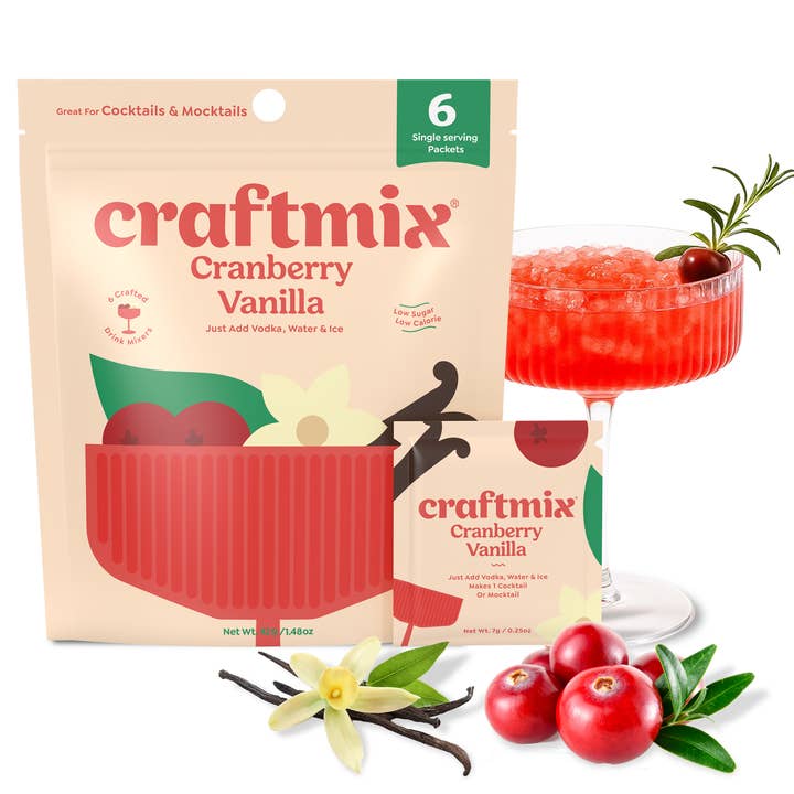 Mezclador de cócteles con arándanos y vainilla, paquete múltiple de 6 porciones para venta al por mayor de Craftmix
