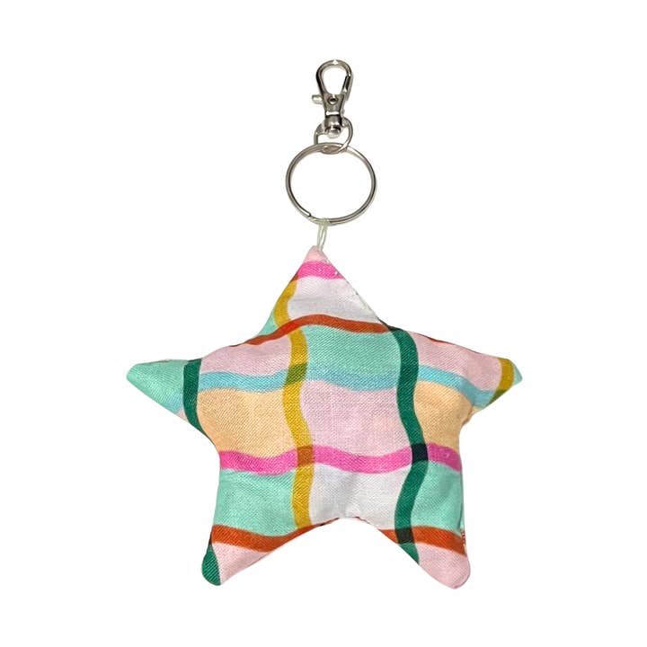 Colorful Grid Bag Charm for wholesale by Trash Bandit NYC