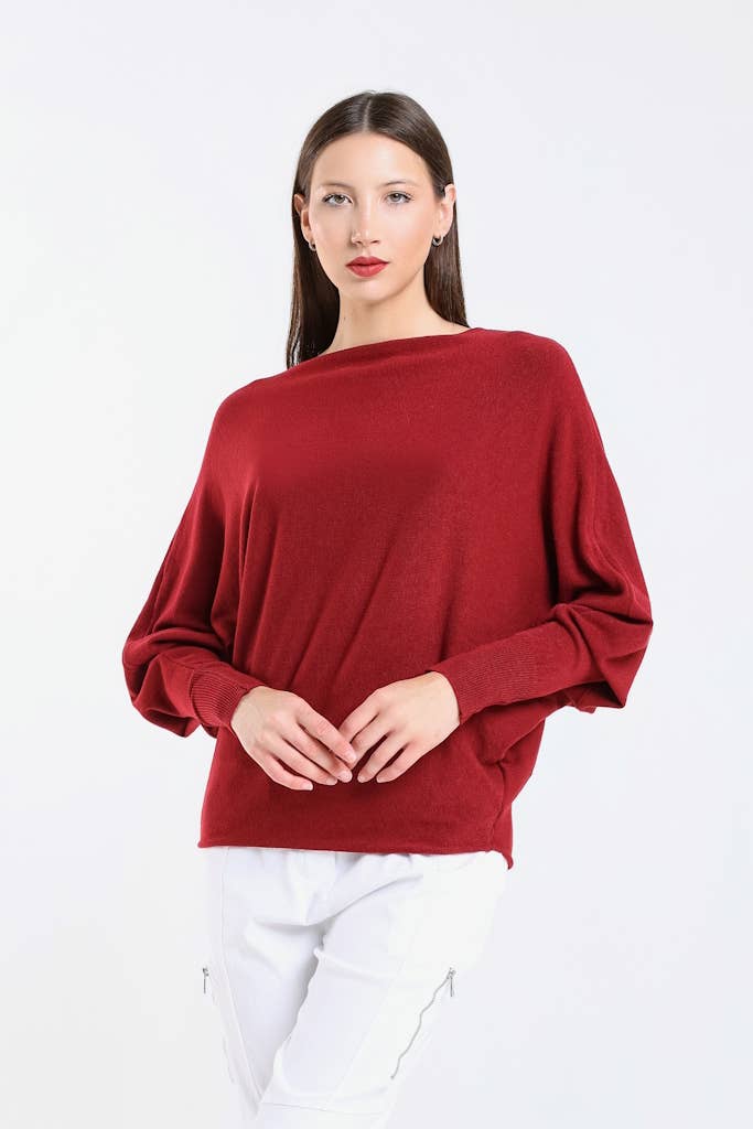 TINA Stephens Italy/Tees By Tina – Engroshandel Pullover - Dame – Mylah seriøst blød batwing sweater (BLS413)64