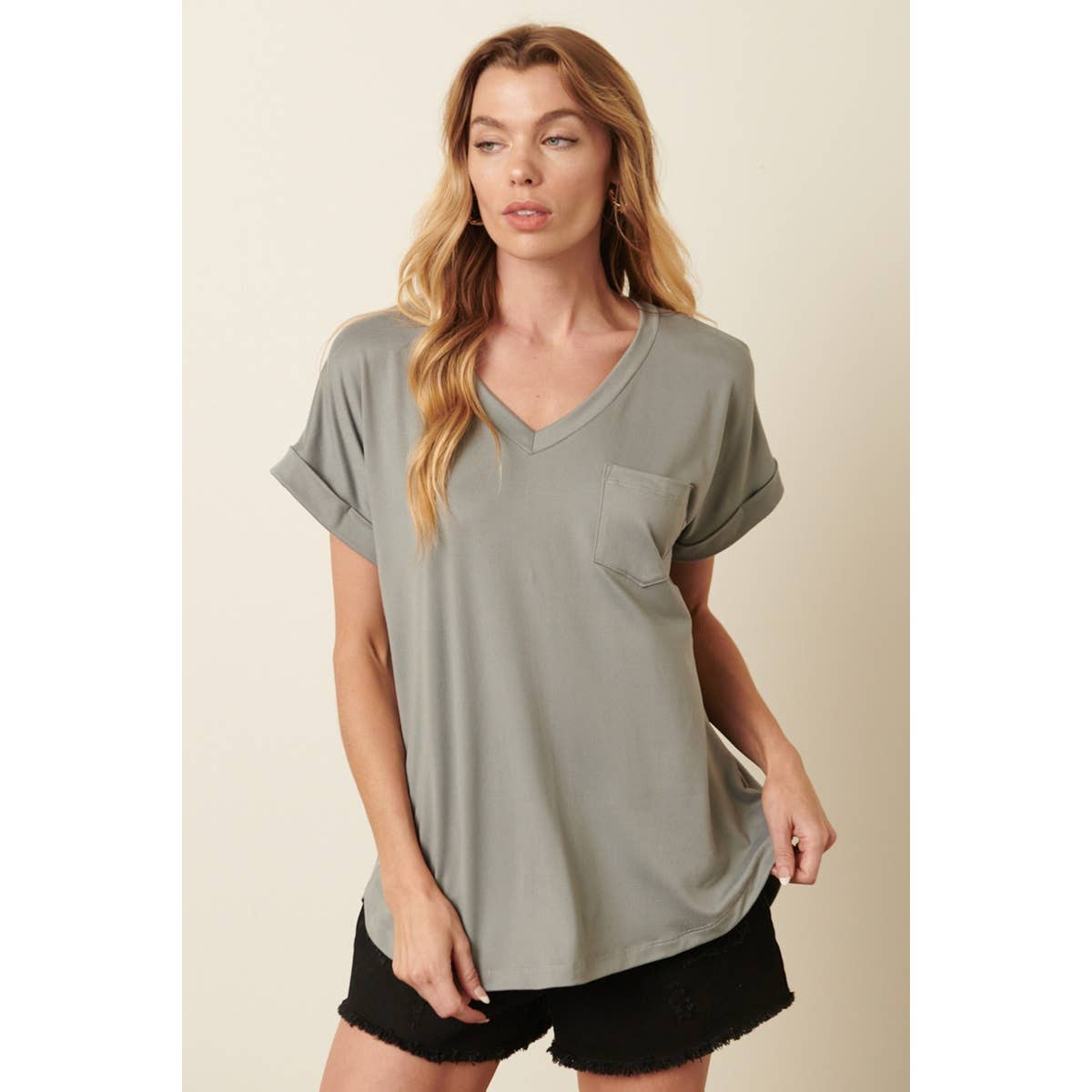 mittoshop – Engroshandel Strikket top - Dame – T9153 - DTY V-HALS MED 1 LOMMEDETALJE DOLMAN STRIKKET TOP26