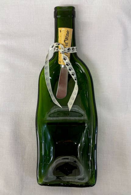 Rescued Whines - Wholesale Serving Tray - Divided Slumped Wine Bottle serving tray0