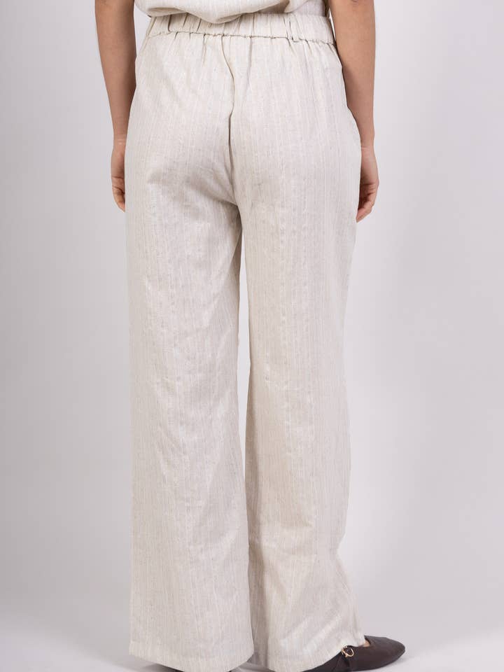 Beige Fluid striped pants for wholesale on Faire3