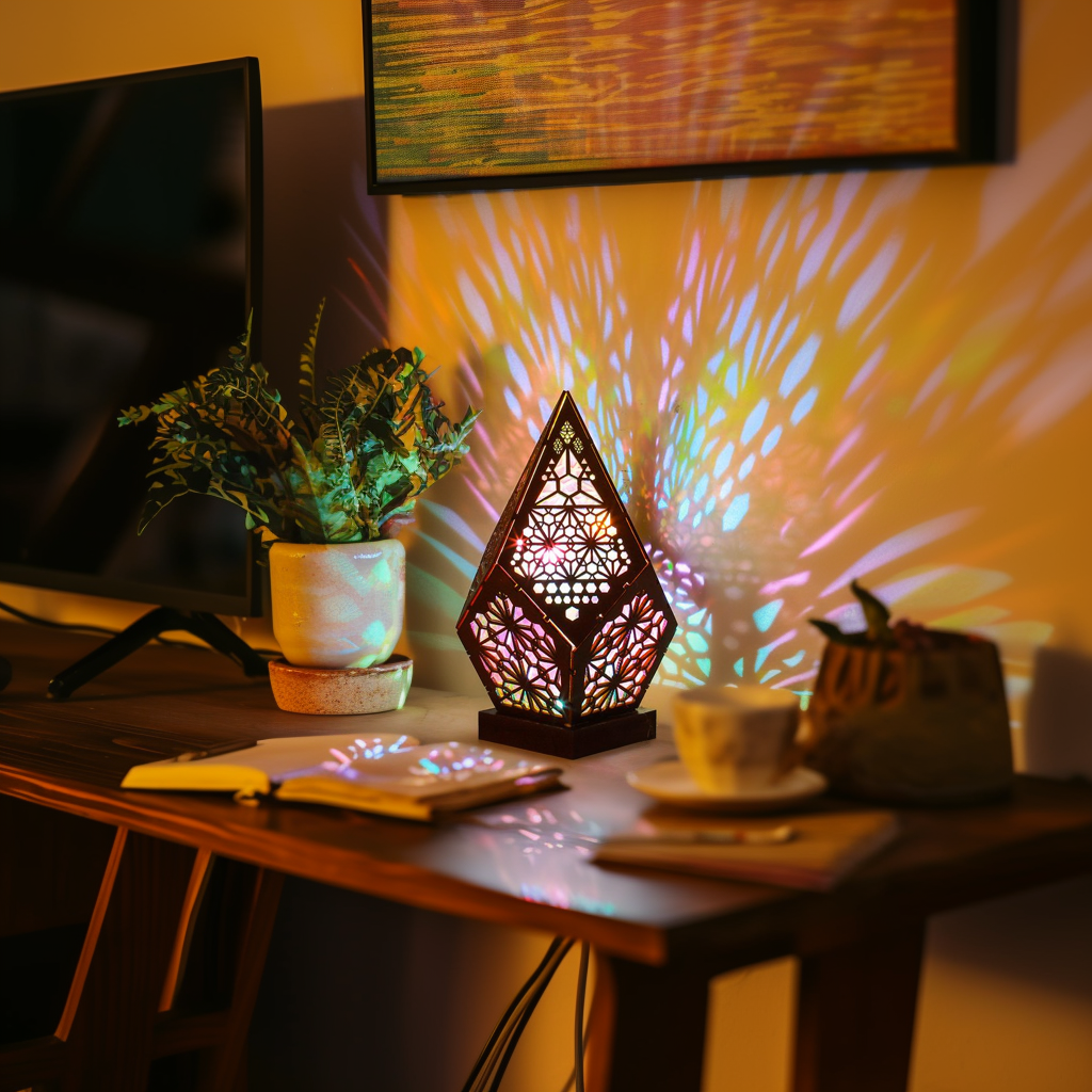 EP Design Lab - Wholesale Accent/Desk Lamp - Colorful Wooden Bohemian LED Table Lamp2