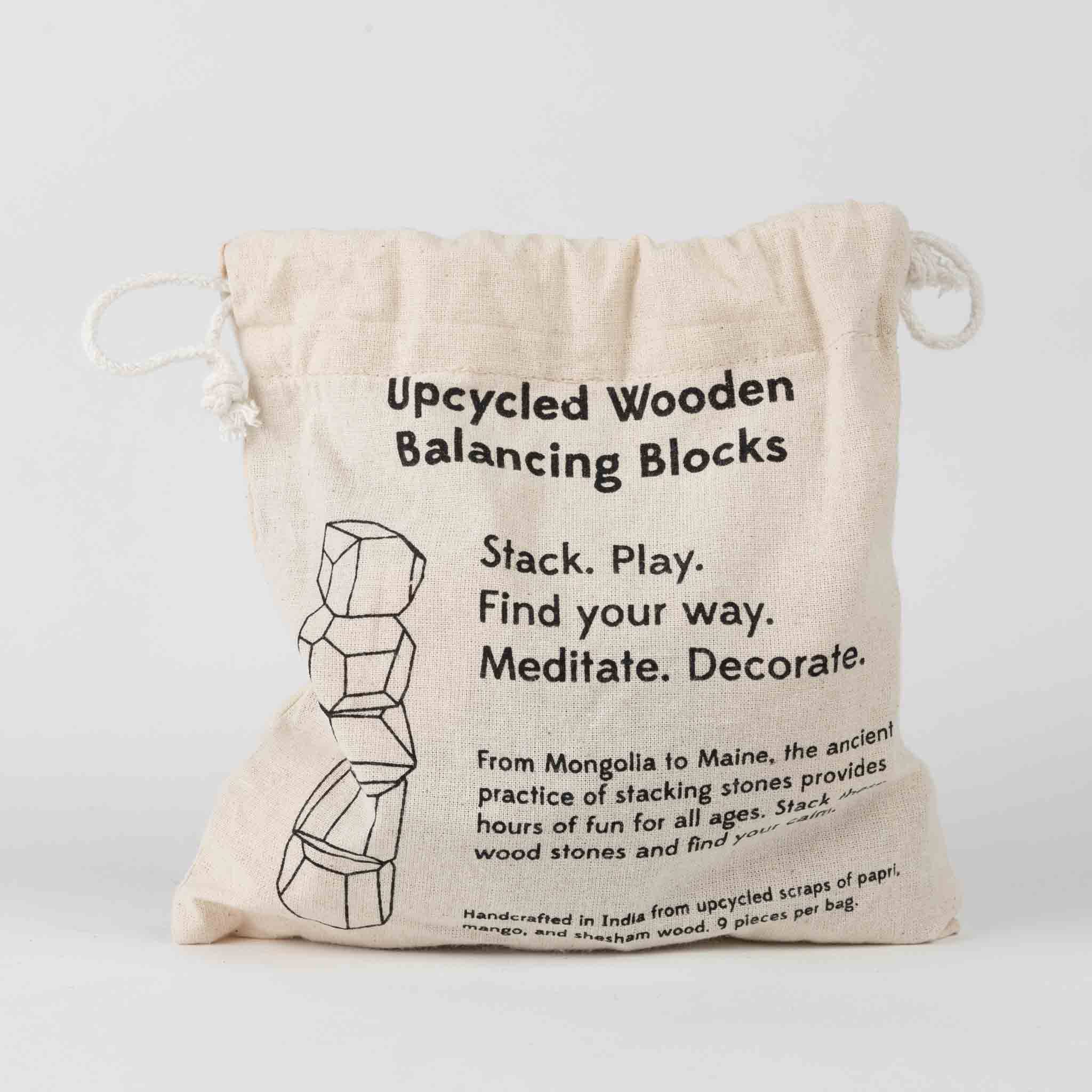 Ten Thousand Villages - Wholesale Stacking Game - Upcycled Wood Stacking Stones - Set of 9 *1