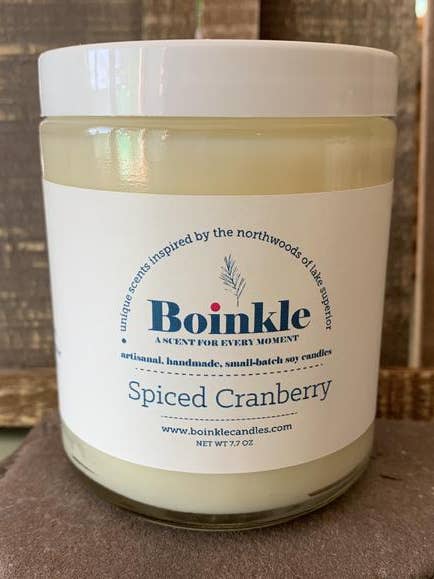 8 oz. Spiced Cranberry Soy Wax Candle for wholesale by Boinkle Candle Company LLC