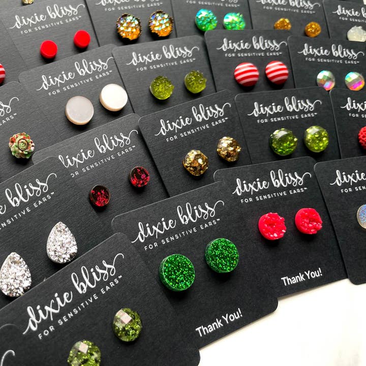 Dixie Bliss - Wholesale Stud/Post Earrings - Very Merry Christmas Promo earrings -Black Friday freebies