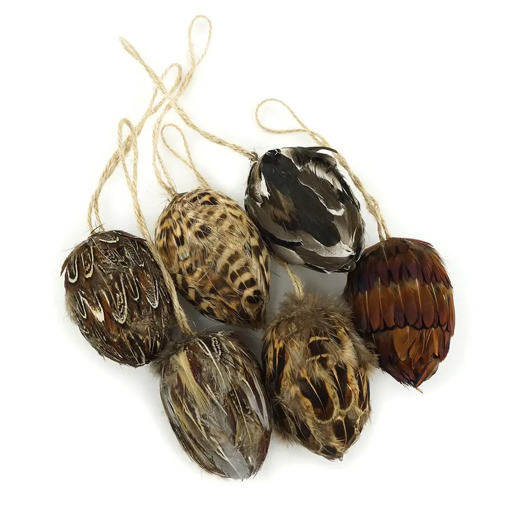 Zucker Feather Products - Wholesale Ornament Set - Assorted Natural Feather Ornaments - 3"2
