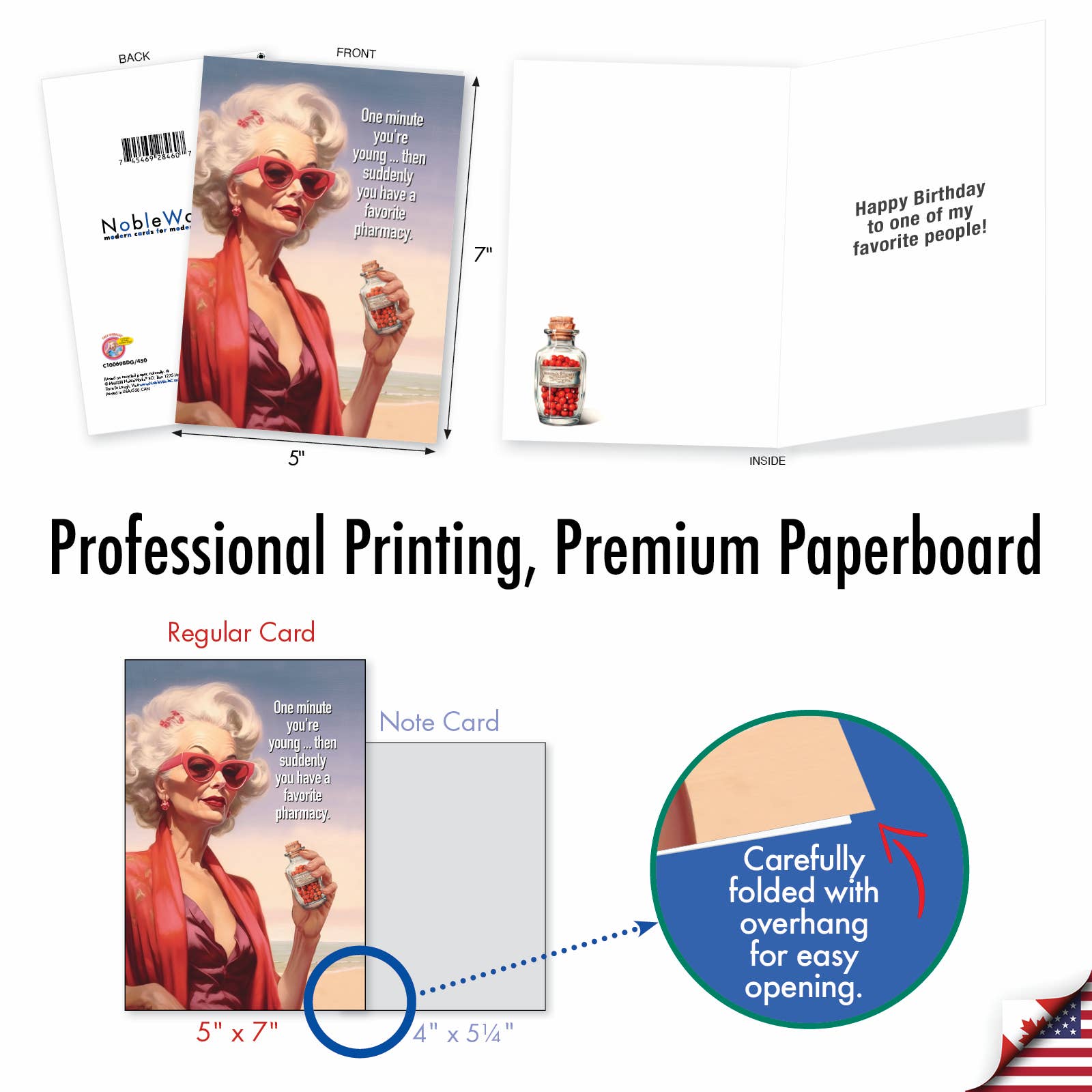 NobleWorks - Wholesale Birthday Card - Birthday Card - Favorite Pharmacy (1 Card)4