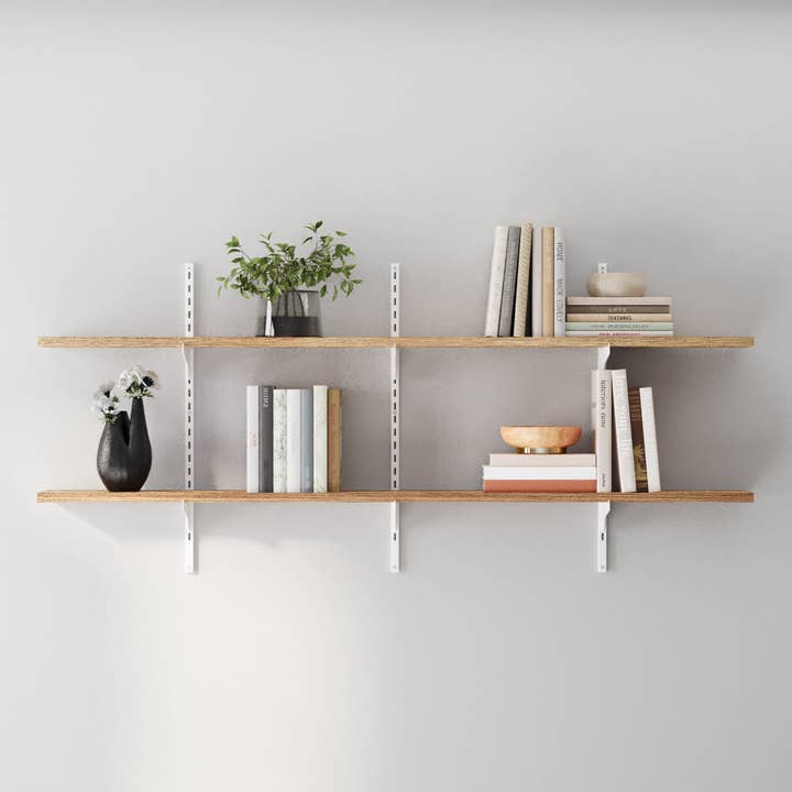 TURIN 54" Adjustable Shelves with 6" Deep Board - 2, 3 or 4 Tier - Burnt for wholesale by Wallniture