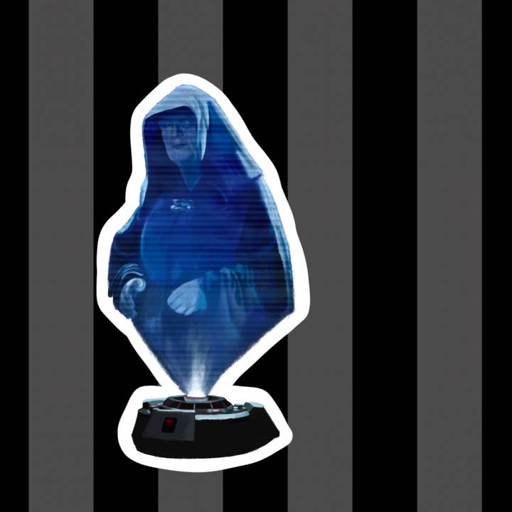 Autocolante Vinil Transparente Holograma Palpatine Star Wars por atacado de Fiat Lux Illustration