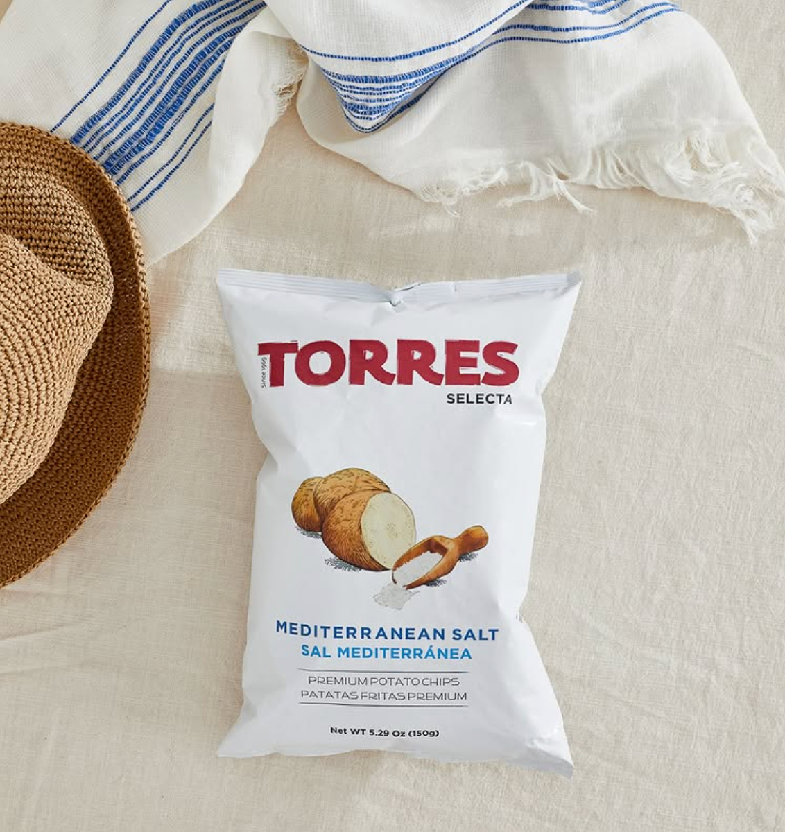 Gourmet Food Solutions, Inc. - Vente Chips - Sel de mer Méditerranée, Chips de pommes de terre Torres 50g | PETIT SACHET1