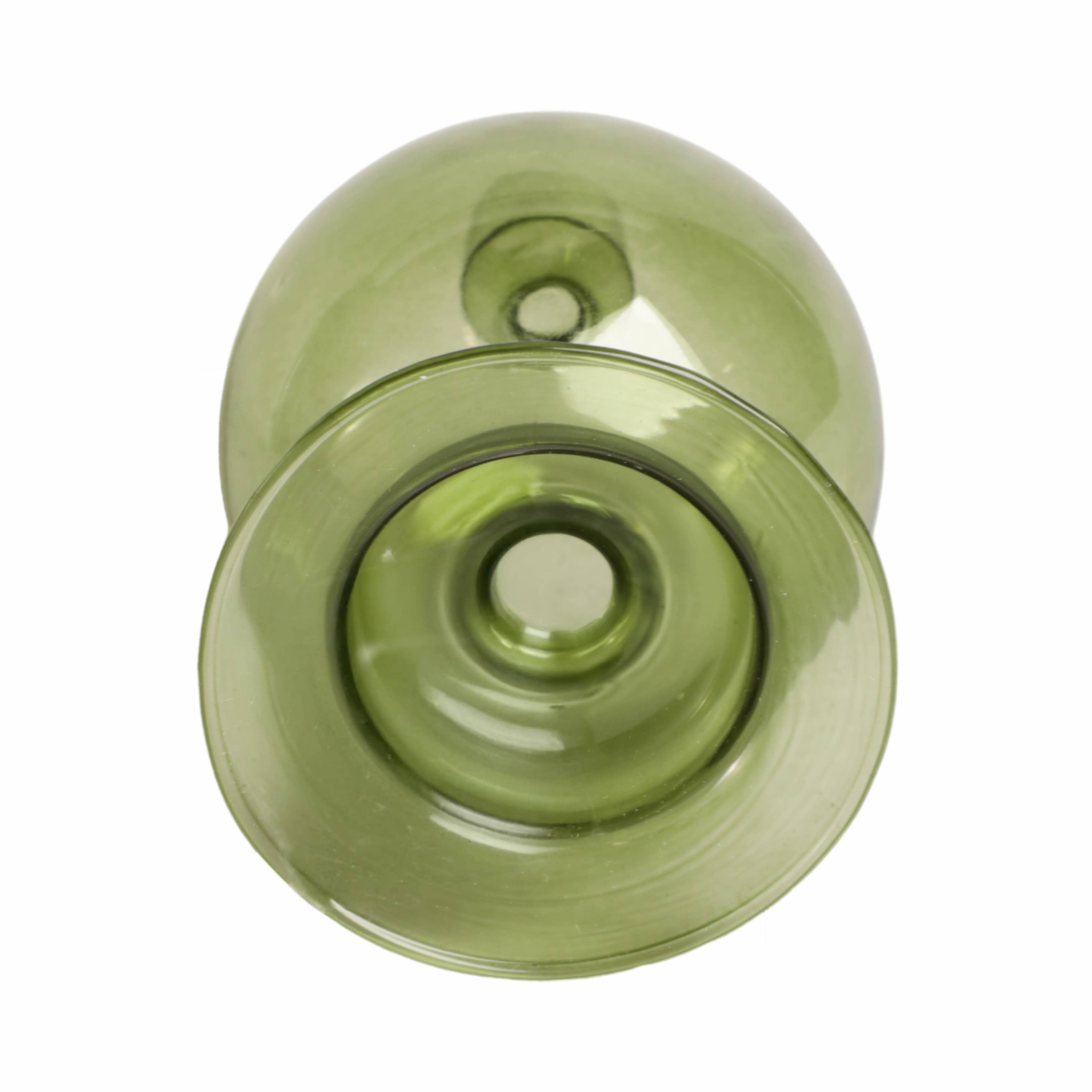 Sagebrook Home - Wholesale Candle Holder - Taper Candle Holder - Olive Glass Bubble, 7 in.9