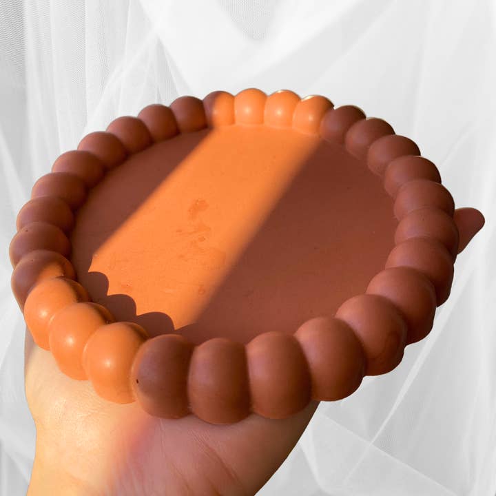 Terracotta Plateau rond pour bougie en écorésine - Terracotta en vente sur Faire