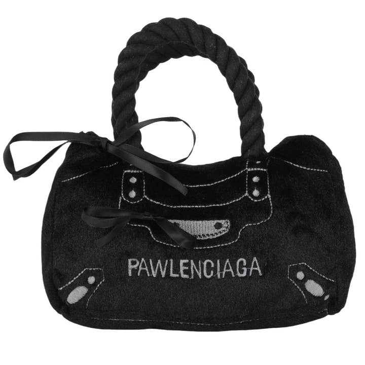 Pawlenciaga Bag – Plush Squeaky Designer Dog Toy for wholesale by Chomp Haus
