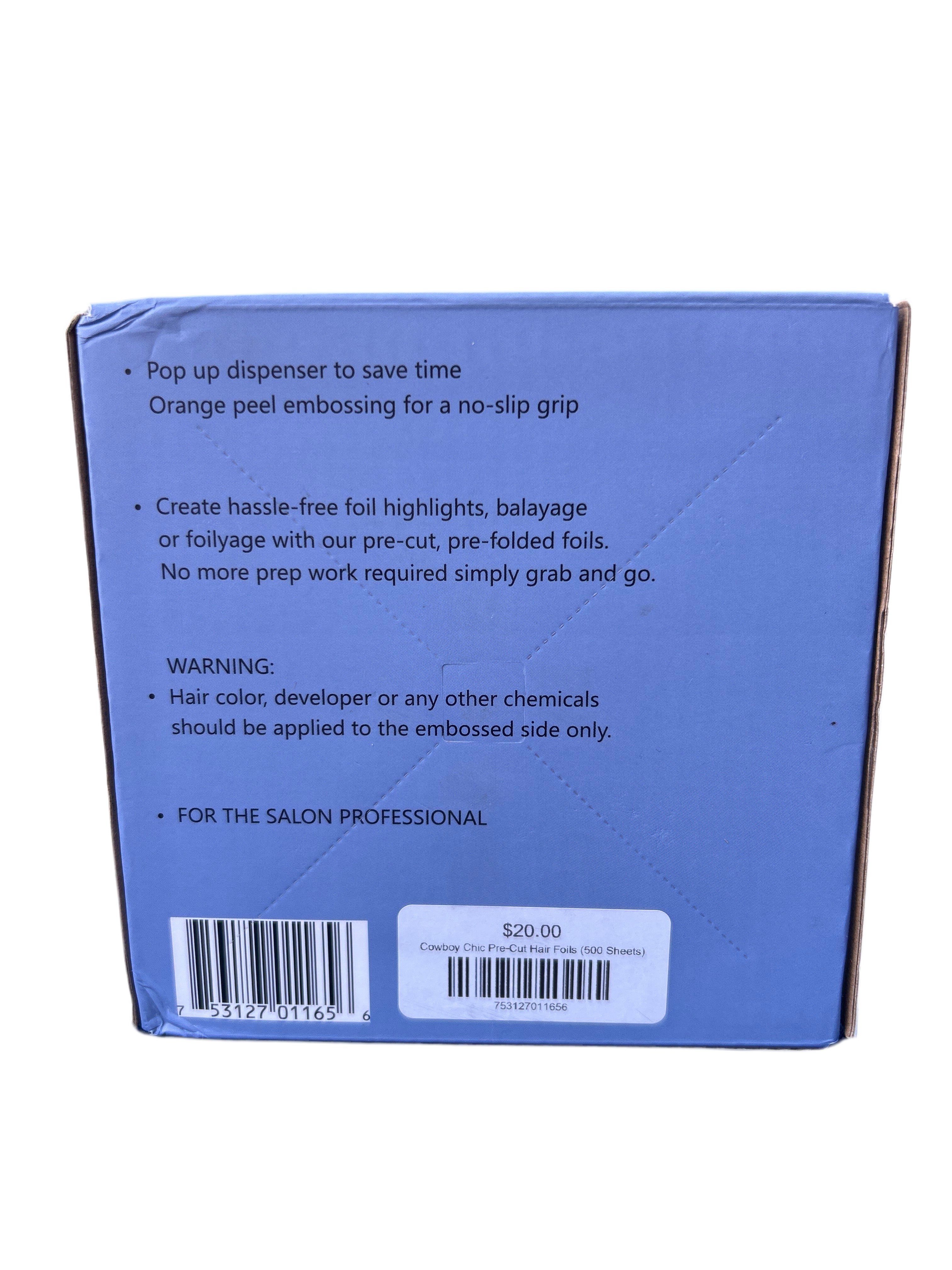 Beauty Stash - Wholesale Hair Accessories Set - Women's - Salon Stash Embossed, Pre-Cut, Pop-up Hair Foils (500 sheets/box) 12 box case pack, 6000 foils4