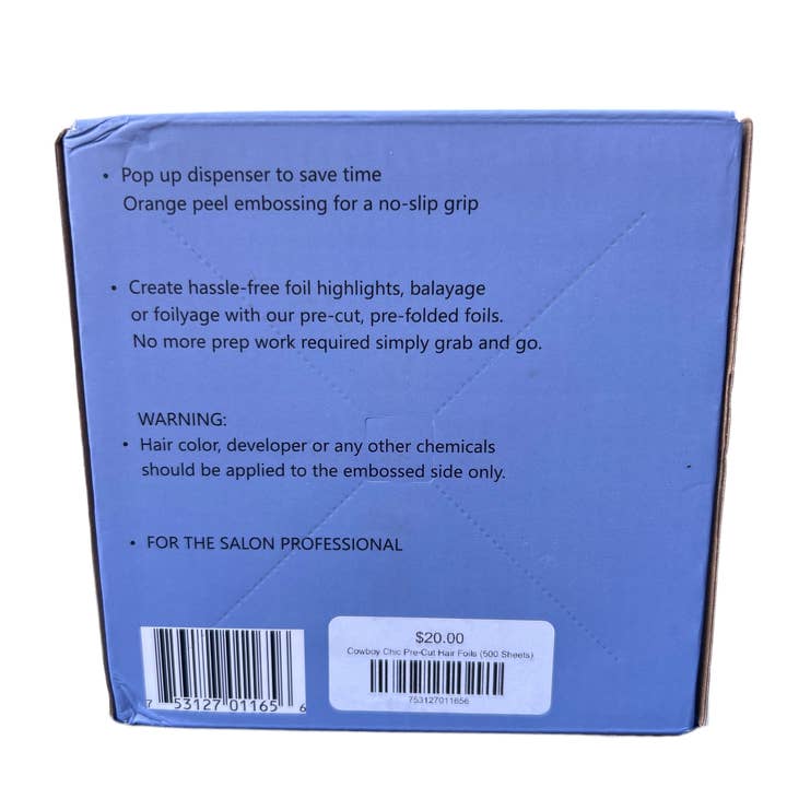Beauty Stash - Wholesale Hair Accessories Set - Women's - Salon Stash Embossed, Pre-Cut, Pop-up Hair Foils (500 sheets/box) 12 box case pack, 6000 foils4