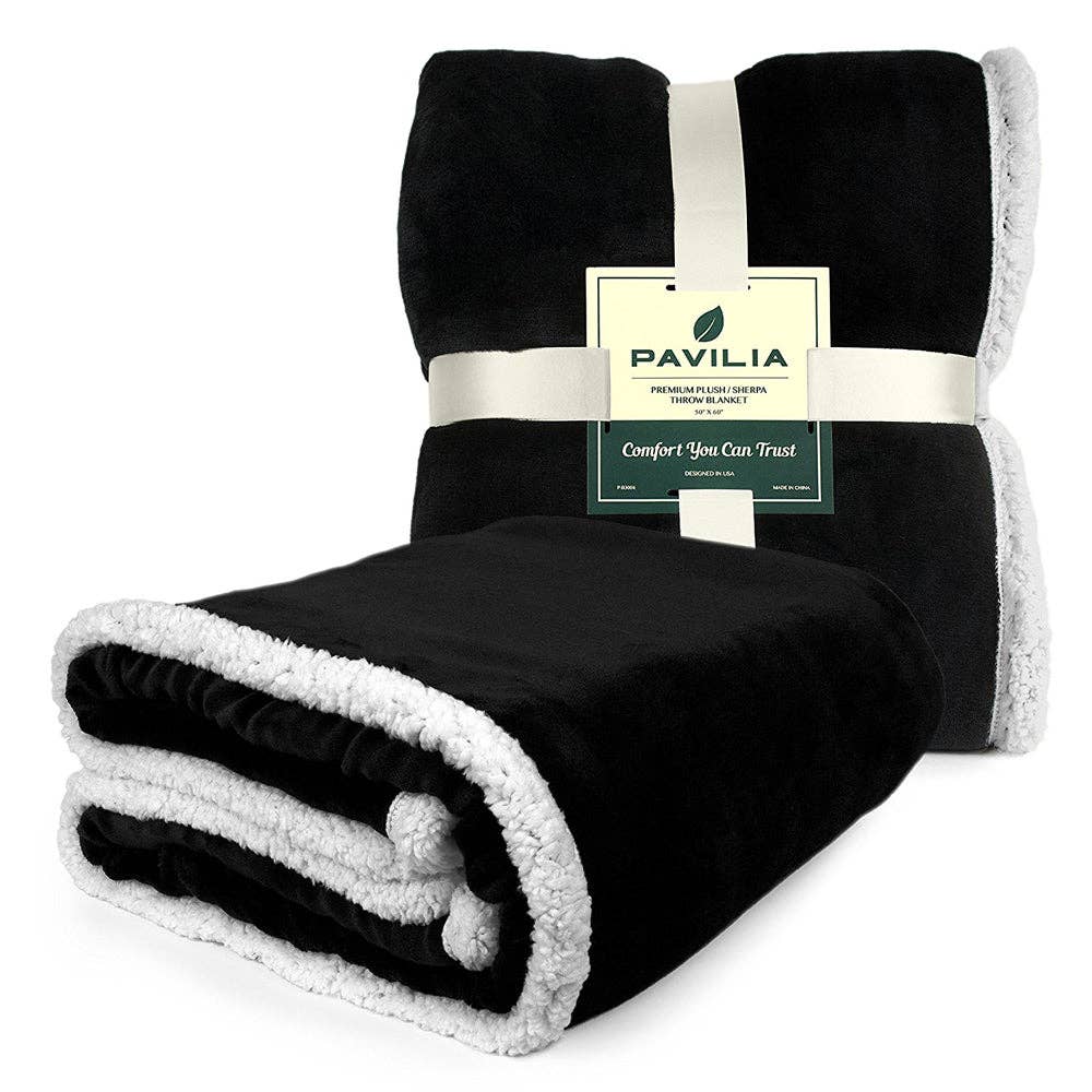 Pavilia – Manta para sofá por atacado – Cobertor Premium Sherpa Fleece27