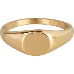 Charmin's Ringen - Wholesale Signet Ring - R978 Petite Round Gold Signet Ring1