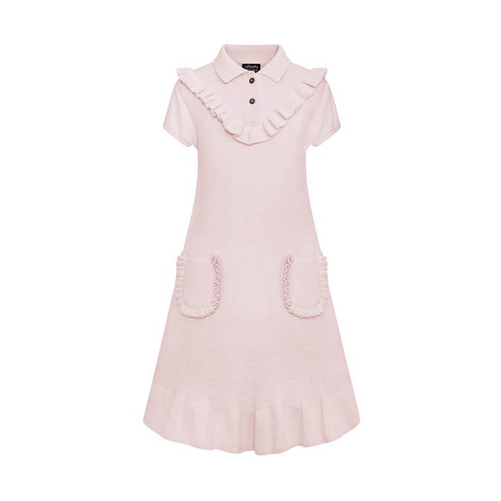 Vestido Midi de Malha Rosa com Garfo por atacado de Infantium Victoria