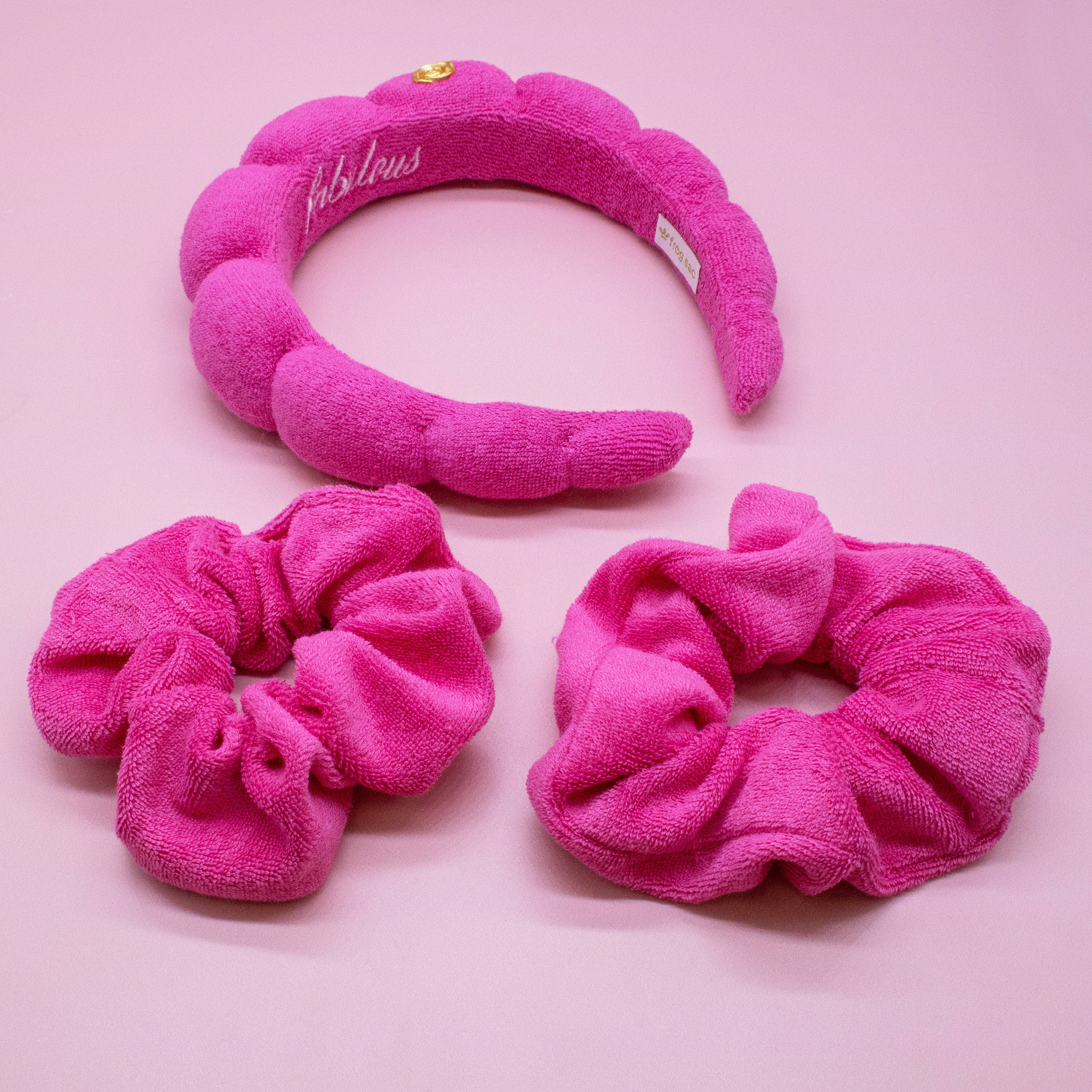 Frog Sac - Wholesale Spa Headband - Spa Headband - Skincare Headband & Scrunchie Wristband Set28