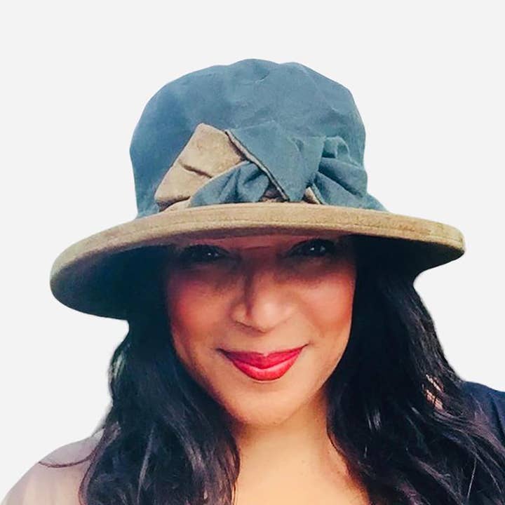 Zara Smart Forest Green Waxed Rain Hat, Waterproof, Folding for wholesale by Peak & Brim Hats